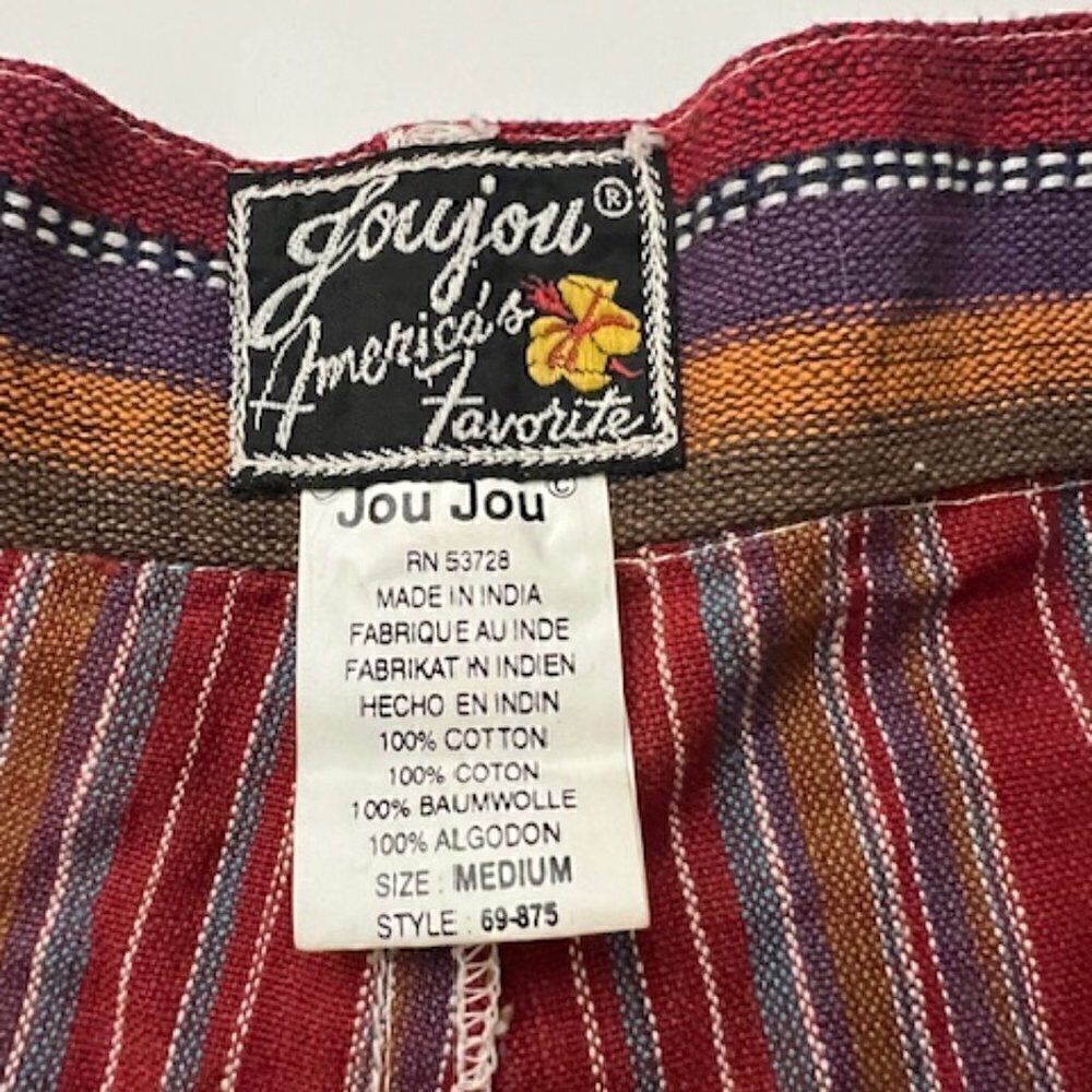 Vintage JouJou America's Favorite Striped Cotton Shorts Size M - Picture 3 of 3